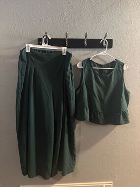 SHEIN Dark Teal Curve Two-Piece Set